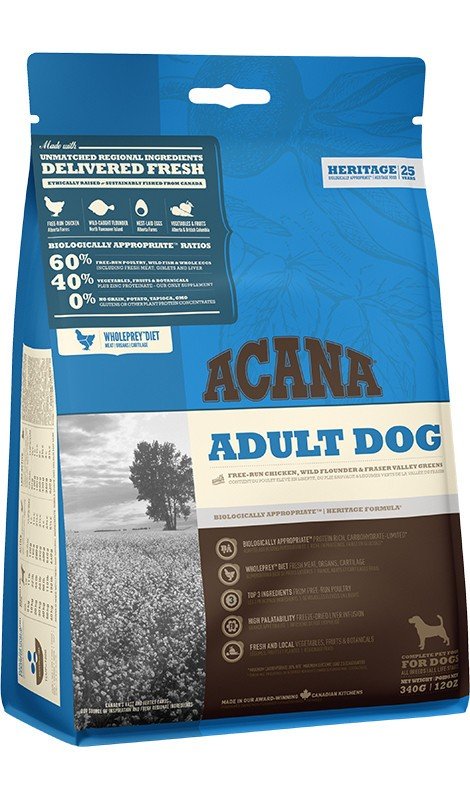 Acana Karma Sucha dla Psa Heritage Adult Dog | Opakowanie 340g Przód