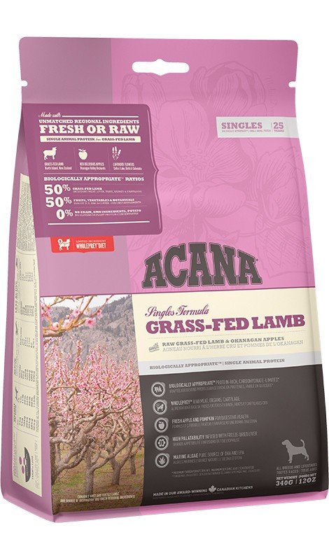 Acana Karma Sucha dla Psa Singles Grass-Fed Lamb | Opakowanie 340g Przód