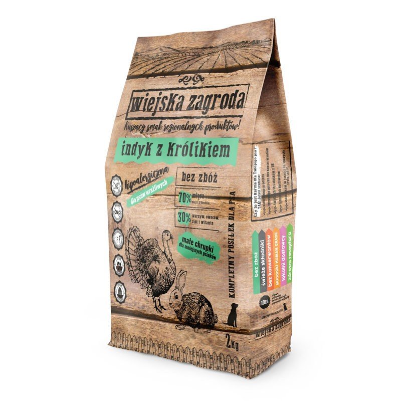 Wiejska Zagroda Indyk z Królikiem sucha karma dla psów mniejszych ras