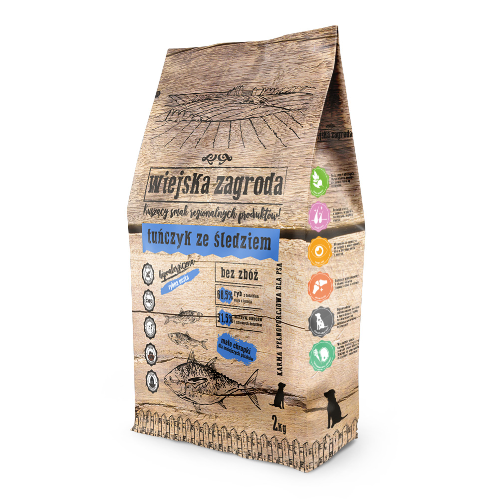 Wiejska Zagroda Tuńczyk ze Śledziem Sucha Karma dla psów Małych Ras.