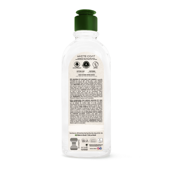 Szampon do białego włosa 500ml tył | Amazonia Pet Care Szampon do białego włosa 500ml tył | Amazonia Pet Care