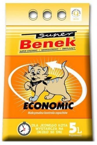 Żwirek bentonitowy dla kota Super Benek Economic 5L.