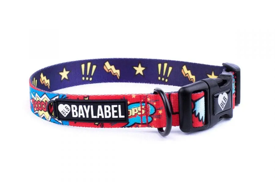 BayLabel Super Hero - Dizajnerska Obroża dla Psa - 5 Rozmiarów