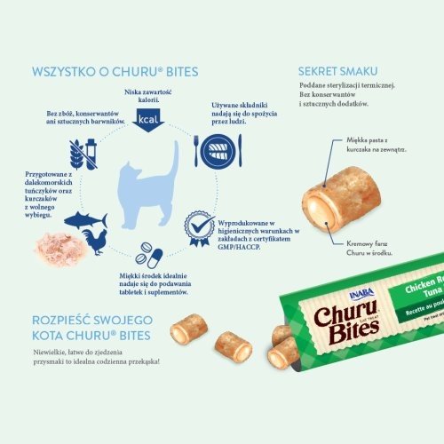 Wszystko o Inaba Churu Bites Kot 3x10g – przysmaki dla kota z kurczakiem i przegrzebkami Wszystko o Inaba Churu Bites Kot 3x10g – przysmaki dla kota z kurczakiem i przegrzebkami