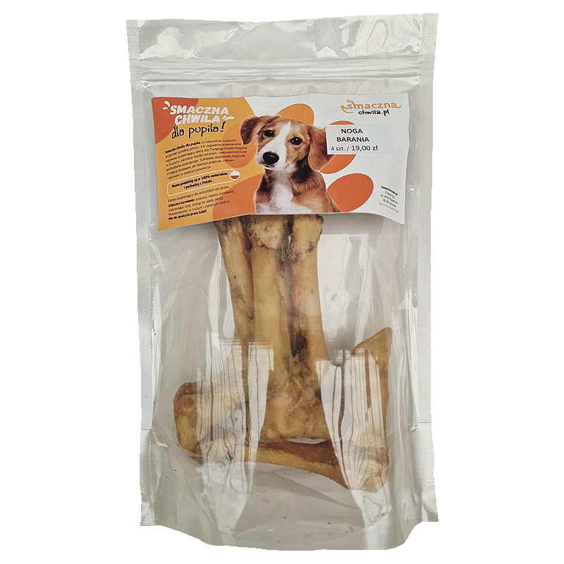 Noga barania to naturalny przysmak dla psa w każdym wieku w 100% polskiego pochodzenia.