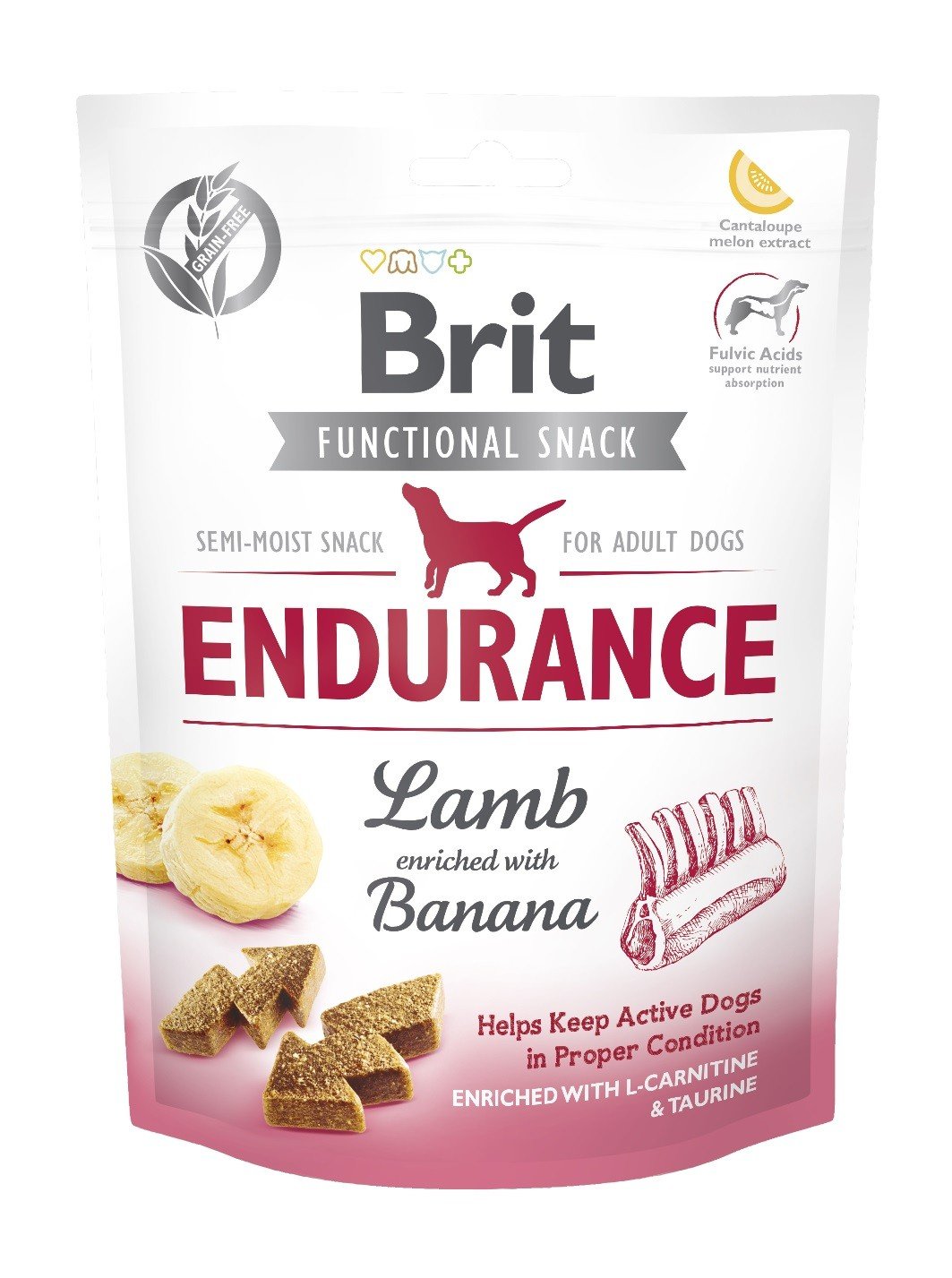 BRIT CARE DOG FUNCTIONAL SNACK ENDURANCE | Przysmaki dla Psa LAMB & BANANA 150g