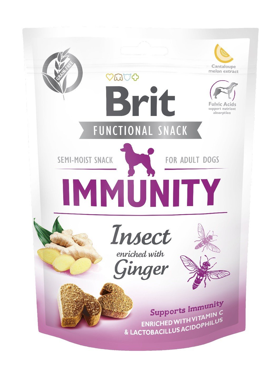 BRIT CARE DOG FUNCTIONAL SNACK IMMUNITY | Przysmaki dla Psa INSECT & GINGER 150g