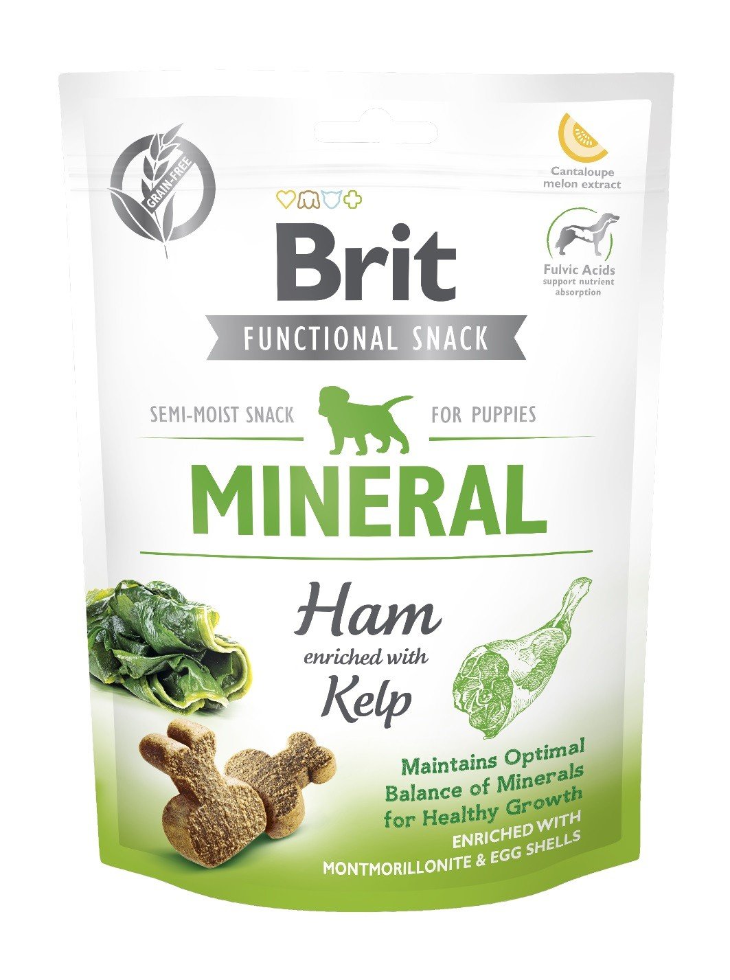 BRIT CARE DOG FUNCTIONAL SNACK MINERAL PUPPY | Przysmaki dla Psa HAM & KELP 150g