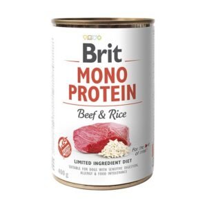 Brit Mono Protein dla Psa - Mokra Karma Wołowina i Ryż w puszce 400g.