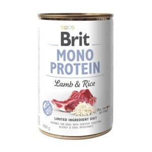 Brit Mono Protein dla Psa - Mokra Karma Jagnięcina i Ryż w puszce 400g.