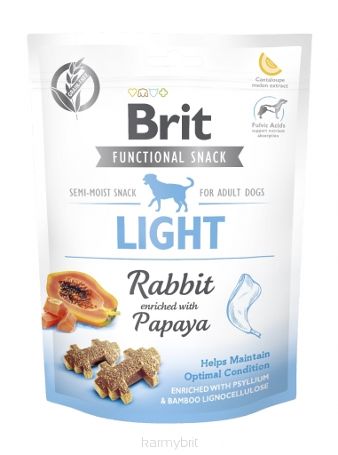 BRIT CARE DOG FUNCTIONAL SNACK LIGHT | Przysmaki dla Psa RABBIT & PAPAYA 150g